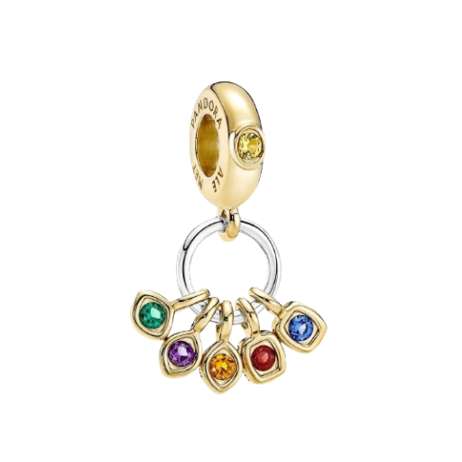 Charm Aro Gemas Del Poder de plata 925