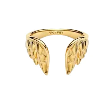 Anillo Alas Doradas de plata 925