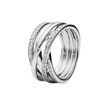 Anillo Ancho Entrelazado de plata 925