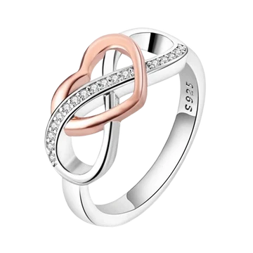 Anillo Corazon Infinito de plata 925