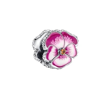 Charm Avalorio Flor Rosa de plata 925