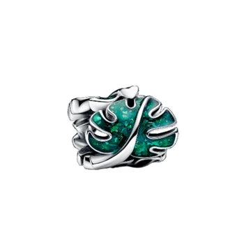 Charm Avalorio Hoja Verde de plata 925