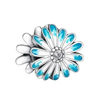 Charm Avalorio Margarita Azul de plata 925