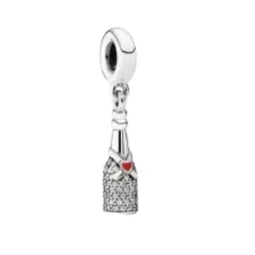 Charm Botella De Champagne de plata 925