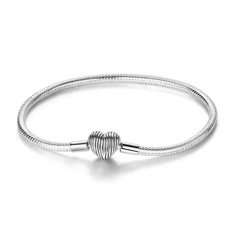 Brazalete Corazon Latido Eterno con baño de plata
