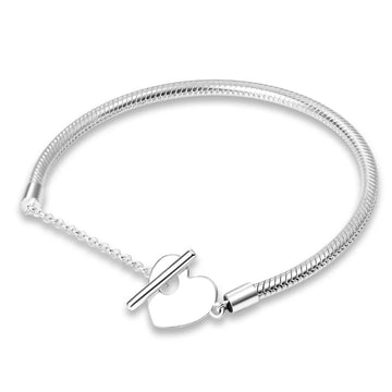Brazalete Corazon Premium con baño de plata
