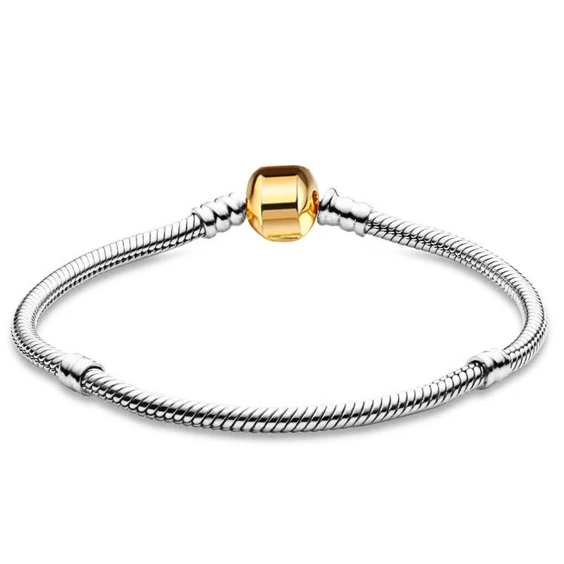 Brazalete Tambor Broche Dorado con baño de plata