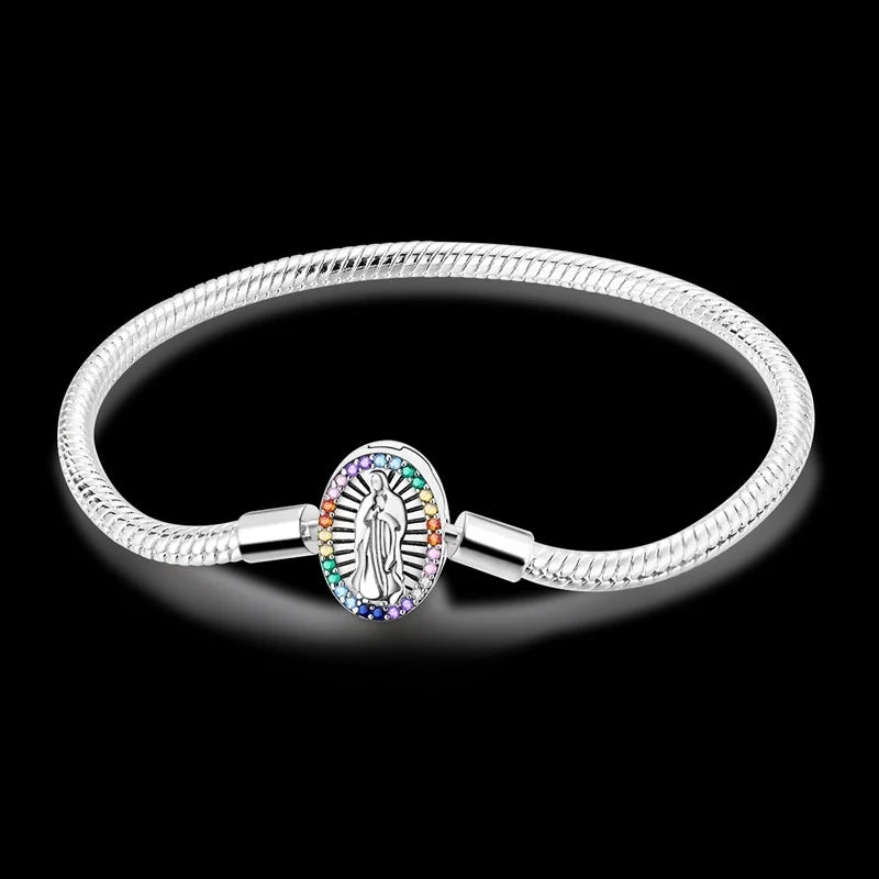 Brazalete Virgen De Guadalupe con baño de plata