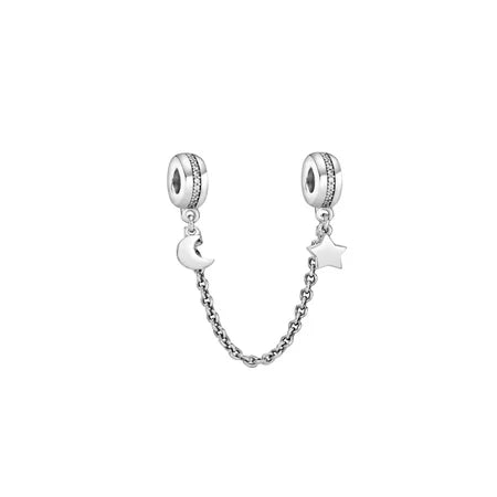 Cadena Luna Estrella de plata 925