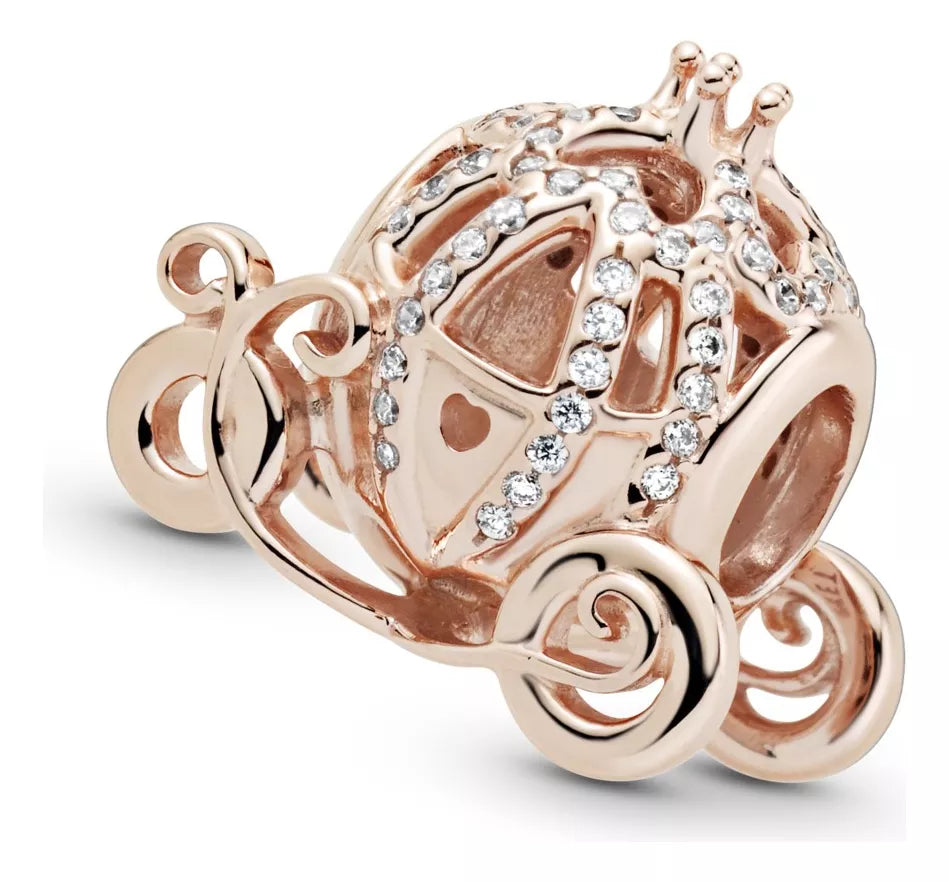 Charm Carroza Rosa de plata 925