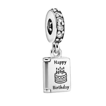 Charm Carta Feliz Cumpleanos de plata 925