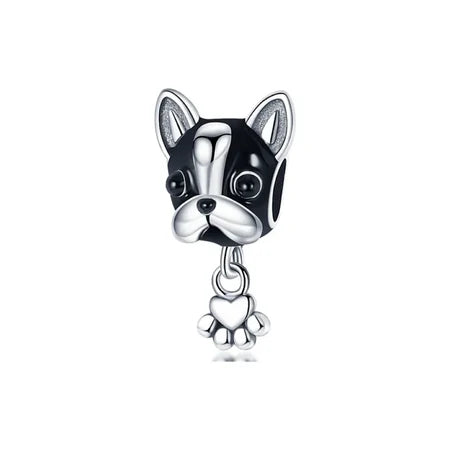 Charm Bulldog Frances Huella de plata 925