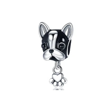 Charm Bulldog Frances Huella de plata 925