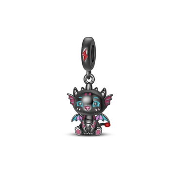 Charm Dragon De Fuego Negro de plata 925