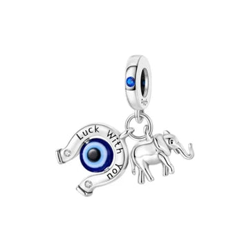 Charm Elefante Ojo Turco de plata 925