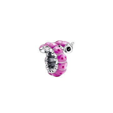 Charm Oruga Rosa de plata 925