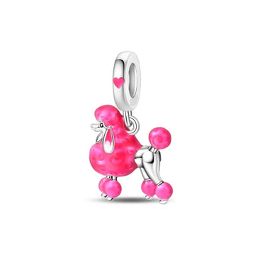 Charm Perro Rosa de plata 925