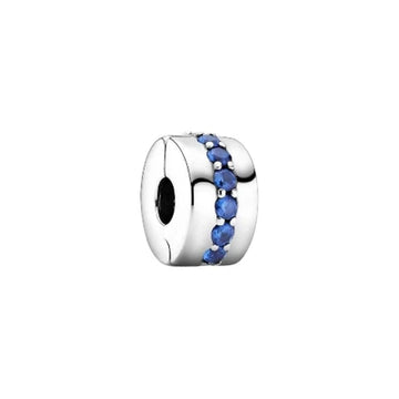 Clip Azul Brillante de plata 925