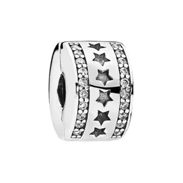 Clip Estrellas Y Diamantes de plata 925