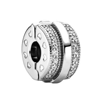 Clip Plateado Con Piedras de plata 925