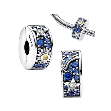 Clip Sol Luna Y Estrella de plata 925