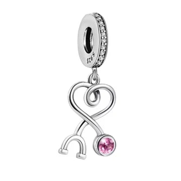 Charm Colgante Estetoscopio de plata 925