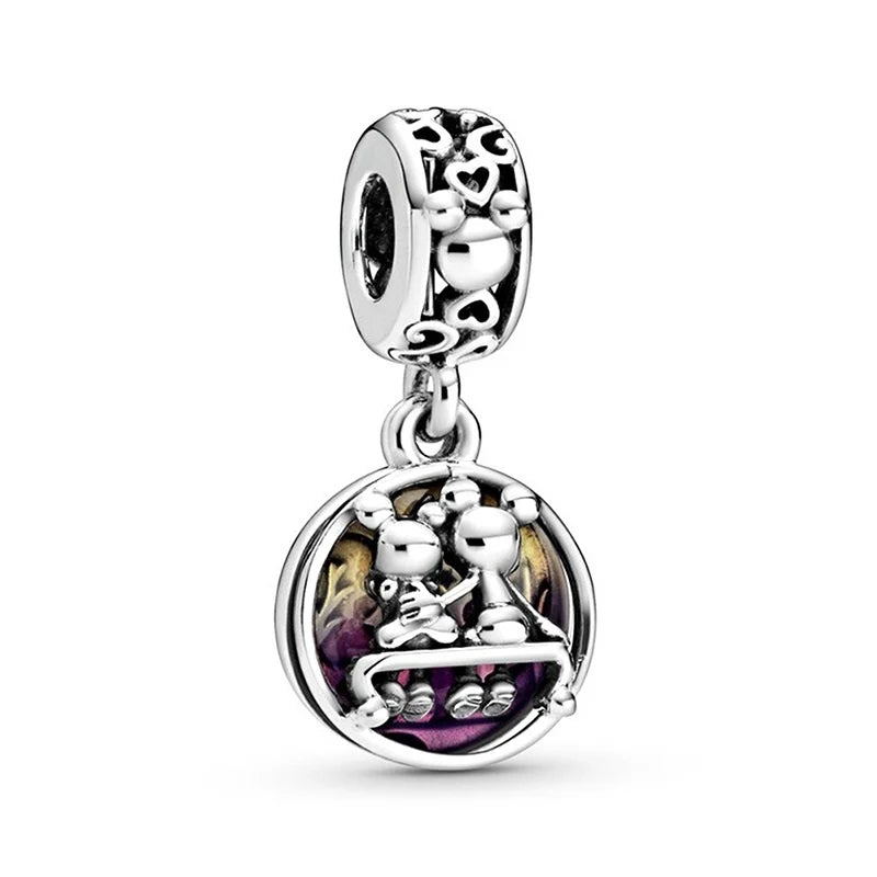 Charm Colgante Mickey y Minney de plata 925