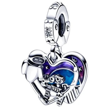 Charm Colgante Wall-E Y Eva de plata 925