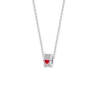 Collar Corazon Rojo de plata 925
