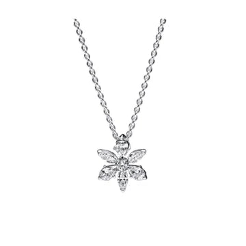 Collar Flor Adiamantada de plata 925