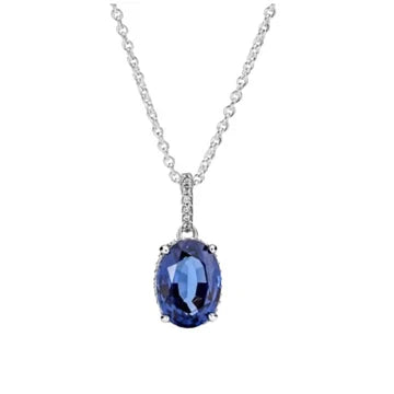 Collar Gema Azul de plata 925
