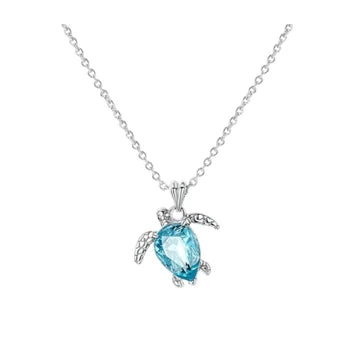 Collar Tortuga Azul de plata 925