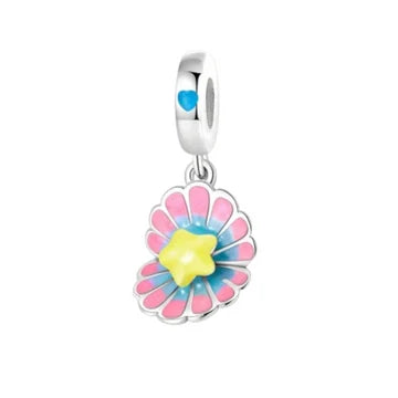 Charm Concha De Colores de plata 925