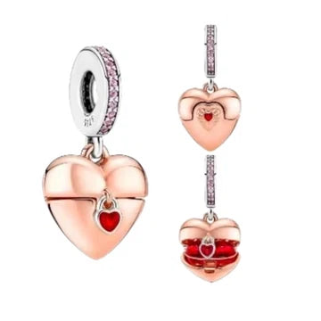 Charm Corazon Candado de plata 925