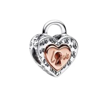 Charm Corazon Candado Love de plata 925