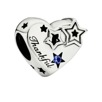 Charm Corazon Con Estrellas de plata 925
