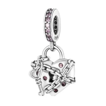 Charm Corazon Encadenado de plata 925