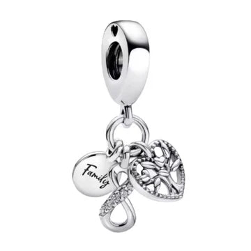 Charm Corazon Infinito Family de plata 925