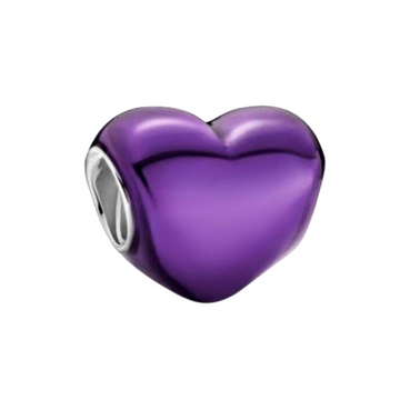 Charm Corazon Morado de plata 925