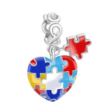 Charm Corazon Rompecabezas de plata 925