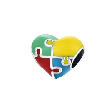 Charm Corazon Rompecabezas avalorio de plata 925