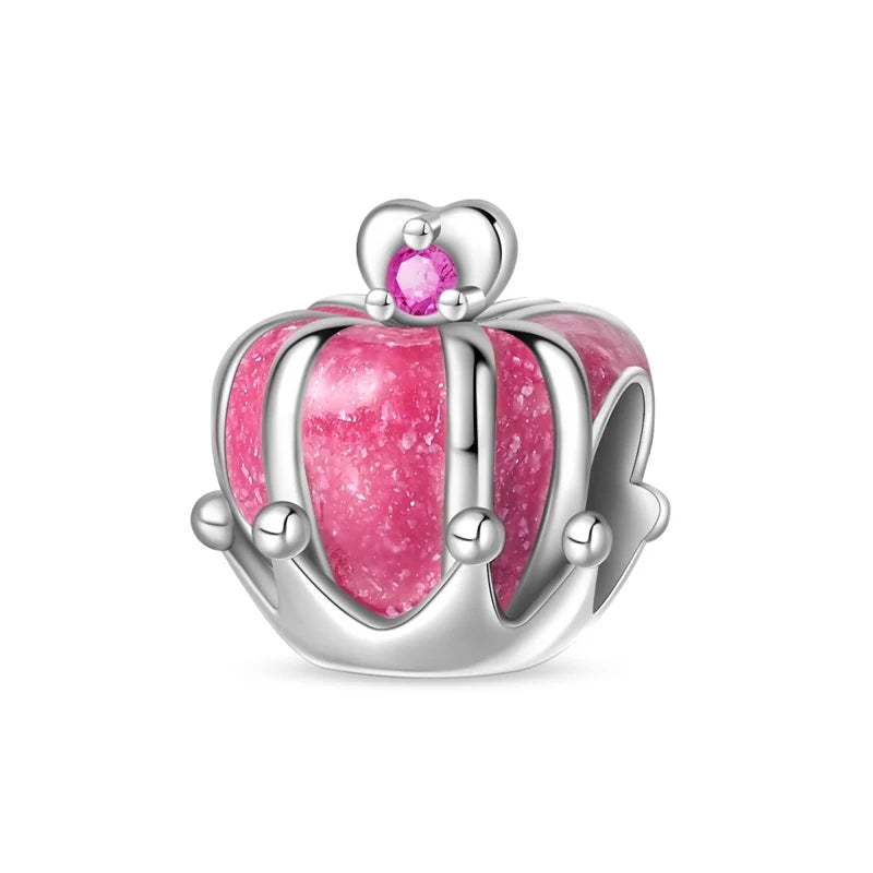 Charm Corona Rosa Barbie de plata 925