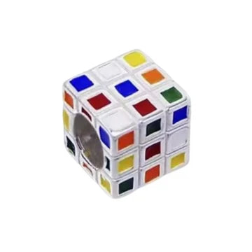 Charm Cubo De Colores de plata 925