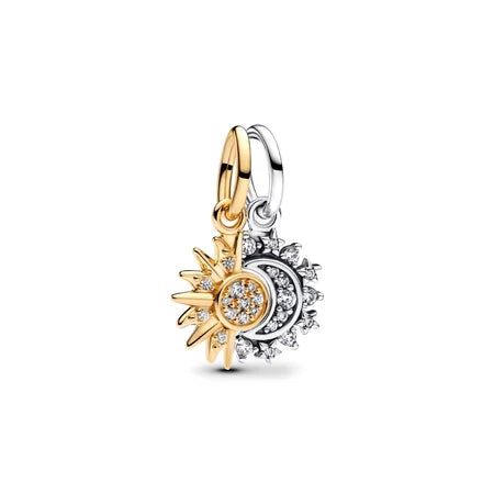 Charm Divisible Sol y luna de plata 925