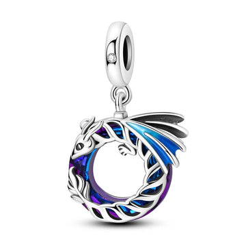 Charm Dragón Bicolor de plata 925