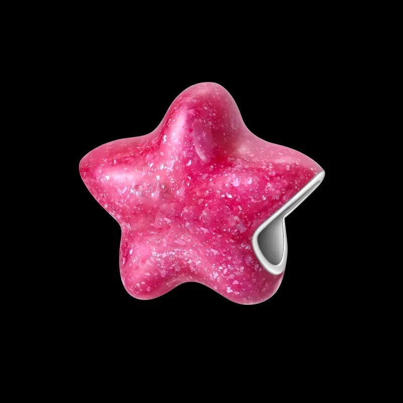 Charm Estrella Rosa de plata 925