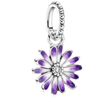 Charm Flor Morada de plata 925