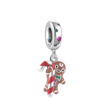 Charm Galleta De Gengibre de plata 925