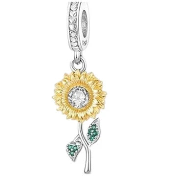 Charm Girasol Colgante de plata 925