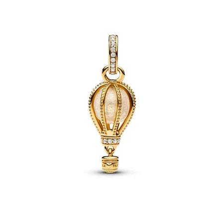 Charm Globo Clasico Dorado de plata 925